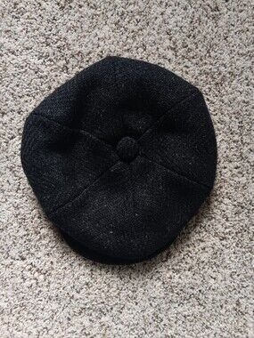 Irish Tweed By Jonathan Richard Charcoal Gray 100% Wool Newsie Flat Cap Hat M